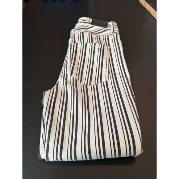 Urban Outfitters BDG Black & White Striped Ankle Straight Leg Jeans Size 26 - Picture 2 of 9